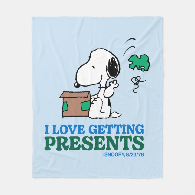 Couverture Polaire cacahuètes | Snoopy I Love Obtenir des présentatio (Devant)