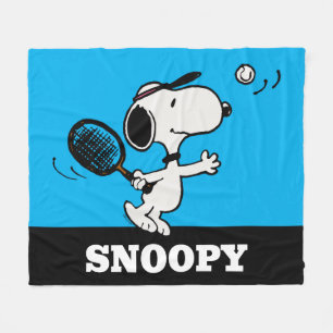 Couverture Polaire cacahuètes Snoopy Joue Au Tennis