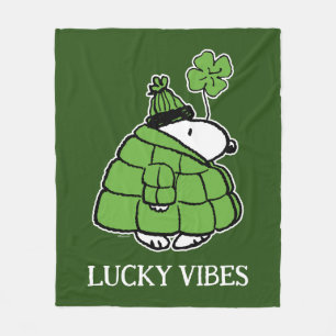Couverture Polaire cacahuètes Snoopy Lucky Clover