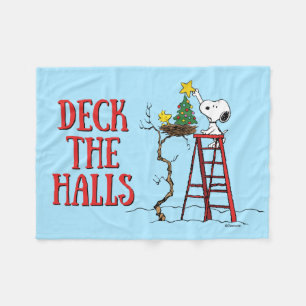 Couverture Polaire cacahuètes Snoopy & Woodstock Arbre de Noël