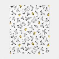 cacahuètes | Snoopy & Woodstock B&W Flower Motif