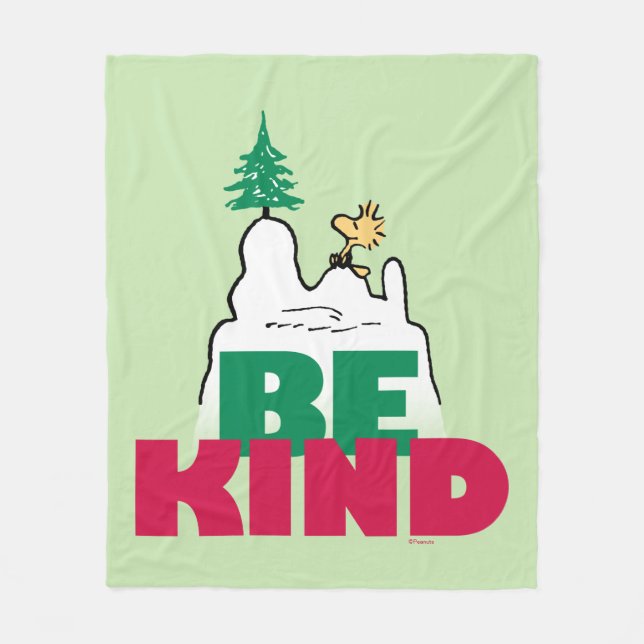 Couverture Polaire cacahuètes | Snoopy & Woodstock Be Kind (Devant)