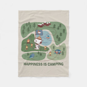 Couverture Polaire cacahuètes   Snoopy & Woodstock Carte du camp