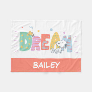 Couverture Polaire cacahuètes   Snoopy & Woodstock Dream