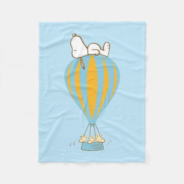 Couverture Polaire cacahuètes | Snoopy & Woodstock Hot Air Balloon (Devant)