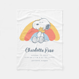 Couverture Polaire cacahuètes   Snoopy & Woodstock Rainbow Baby