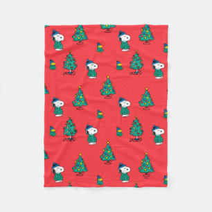 Couverture Polaire cacahuètes   Snoopy & Woodstock Red Christmas