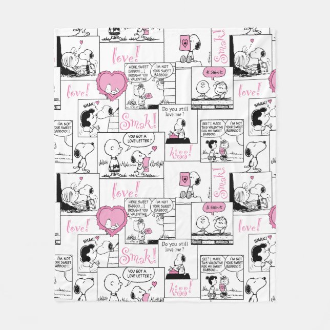 Couverture Polaire cacahuètes | Valentine Heart Love Motif (Devant)