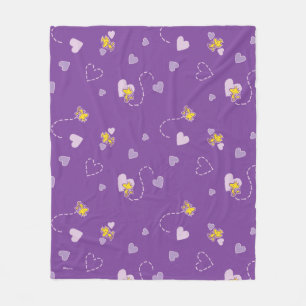 Couverture Polaire cacahuètes   Woodstock Motif de coeur pourpre