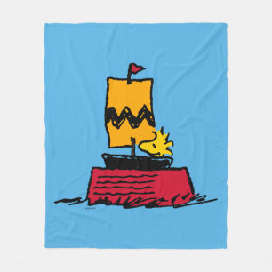 Couverture Polaire cacahuètes   Woodstock Snoopy Plat Bateau à voile