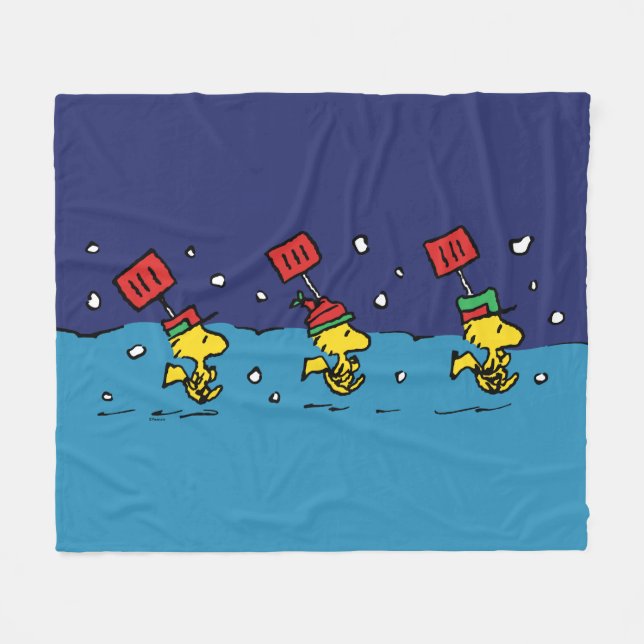 Couverture Polaire cacahuètes | Woodstock Snow Shovel Team (Devant (Horizontal))