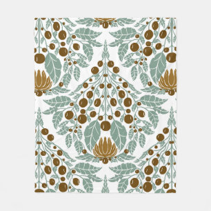 Couverture Polaire Cacao Art Nouveau et pétoncle Vintage à la menthe