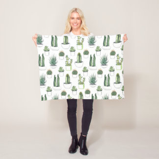 Couverture Polaire Cactus pour aquarelle et Succulent