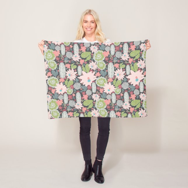 Couverture Polaire Cactus Succulent Plante Motif (En situation)