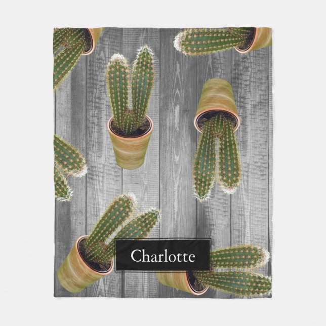 Couverture Polaire Cactus succulents dans les pots et les jardinières (Devant)