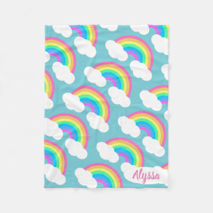 Couverture Polaire Cadeau assez en pastel personnalisé d'arcs-en-cie