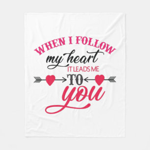 Couverture Polaire Cadeau Couple Quand Je Suis Mon Coeur