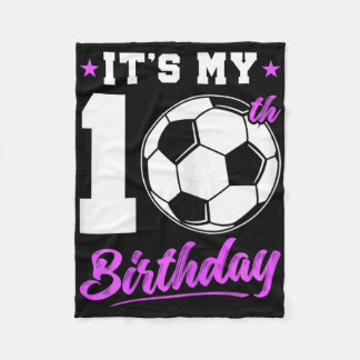 Couverture Polaire Cadeau d'anniversaire de 10 ans pour fille Footbal