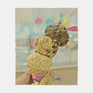 Couverture Polaire Cadeau d'anniversaire de crème glacée