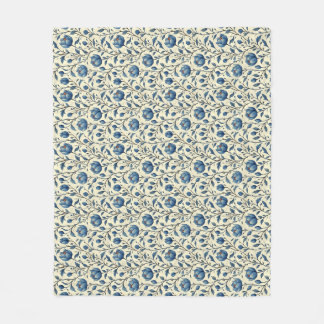 Couverture Polaire Cadeau d'anniversaire | Fleur et feuille bleues in