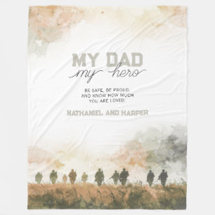 Couverture Polaire Cadeau de déploiement Mon Papa Mon Héros pour Papa