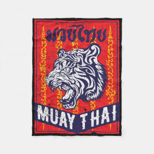 Couverture Polaire Cadeau de formation rétro de kickboxing Muay Thai