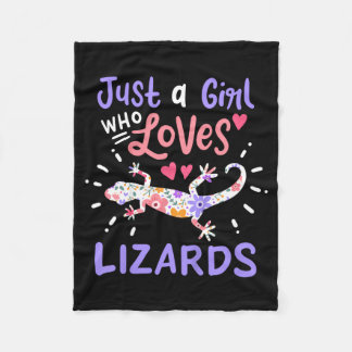 Couverture Polaire Cadeau de lézard juste une fille lézard