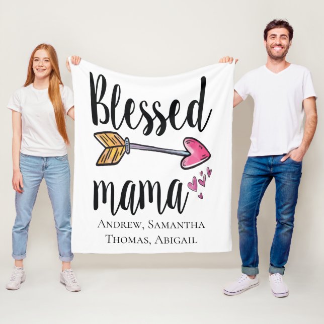 Couverture Polaire Cadeau de maman béni personnalisé pour maman (En situation)