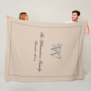 Couverture Polaire Cadeau de mariage rustique famille nom de famille 