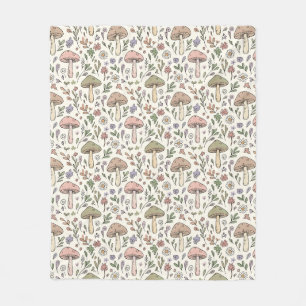 Couverture Polaire Cadeau de motif transparent de champignons crème p