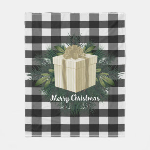 Couverture Polaire Cadeau de Noël Plaid Buffalo Gold Holiday
