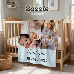 Couverture Polaire Cadeau de photo personnalisé pour nouveau-né garço