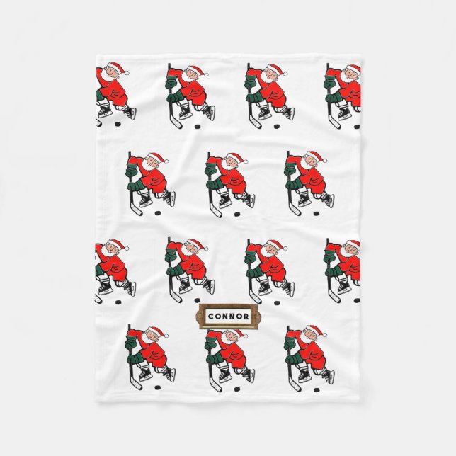 Couverture Polaire Cadeau de vacances de hockey sur glace (Devant)