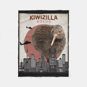 Couverture Polaire Cadeau drôle de Kiwizilla pour amateurs d'oiseaux