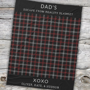 Couverture Polaire Cadeau drôle personnalisé pour papa à carreaux rou