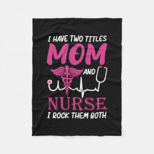 Couverture Polaire Cadeau infirmière J'Ai Deux Titres Maman Et Infi
