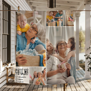 Couverture Polaire Cadeau Mimi personnalisé avec 5 photos