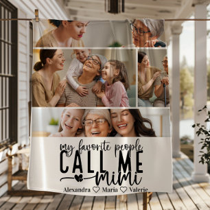 Couverture Polaire Cadeau Mimi personnalisé pour 4 photos