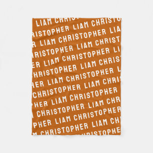 Couverture Polaire Cadeau personnalisé Burnt Orange personnalisé Nom