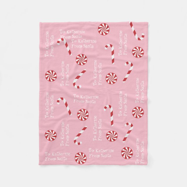 Couverture Polaire Cadeau Personnalisé De Père Noël Christmas Candy P (Devant)