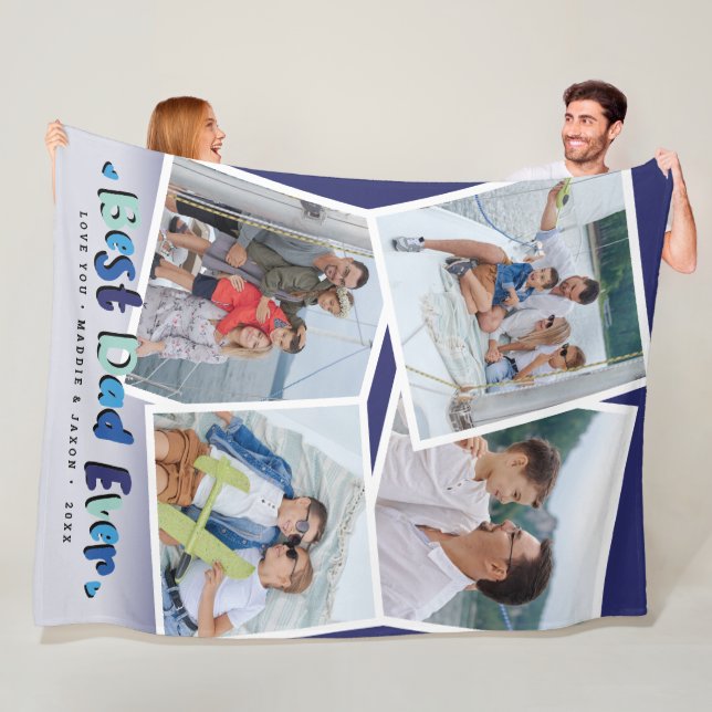 Couverture Polaire Cadeau personnalisé 'Meilleur papa de tous les tem (En situation)