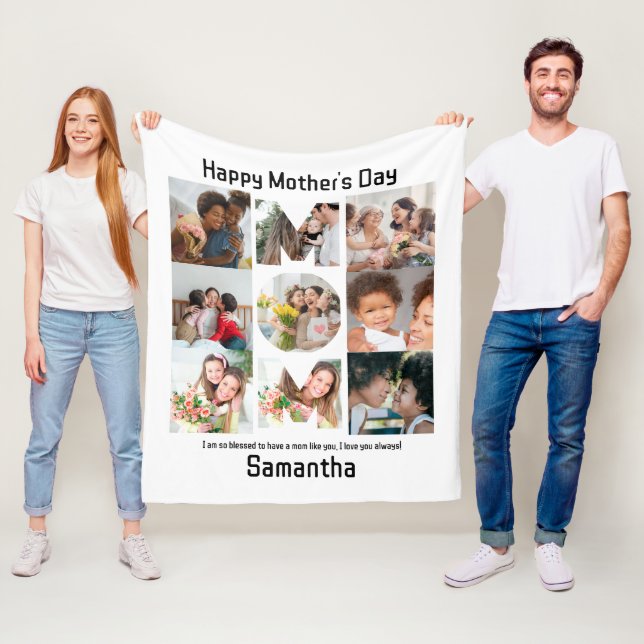 Couverture Polaire Cadeau personnalisé pour maman mère Fête 9 Photo C (En situation)
