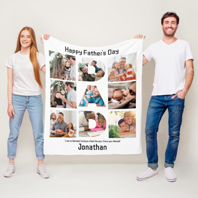 Couverture Polaire Cadeau personnalisé pour papa Fête des pères 9 Pho (En situation)