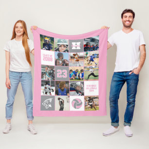Couverture Polaire Cadeau personnalisé pour senior de volleyball coul