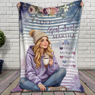 Couverture Polaire Cadeau personnalisé Tante Blanket, Tante Noël Cade