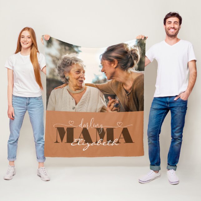 Couverture Polaire Cadeau photo Darling Mama pour maman (En situation)