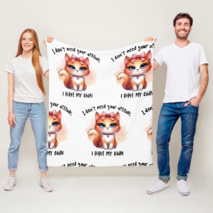 Couverture Polaire Cadeau pour amateur de chat drôle Je n'ai pas beso