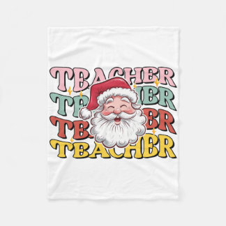 Couverture Polaire Cadeau pour Enseignant | Père Noël Enseignant