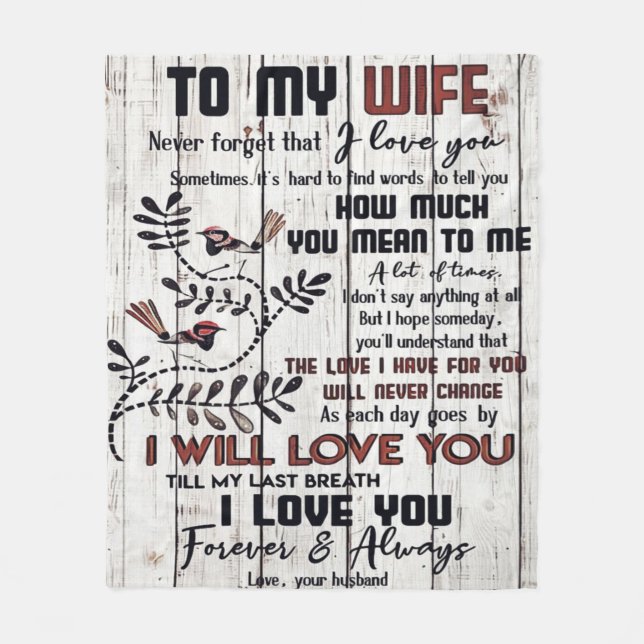 Couverture Polaire Cadeau Pour Femme | À ma femme belle lettre (Devant)