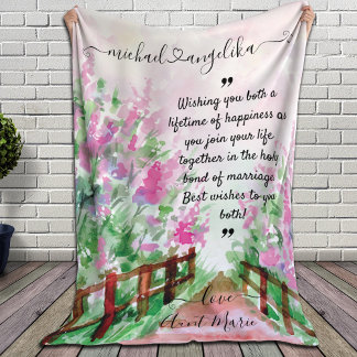 Couverture Polaire Cadeau pour les jeunes mariés avec message personn